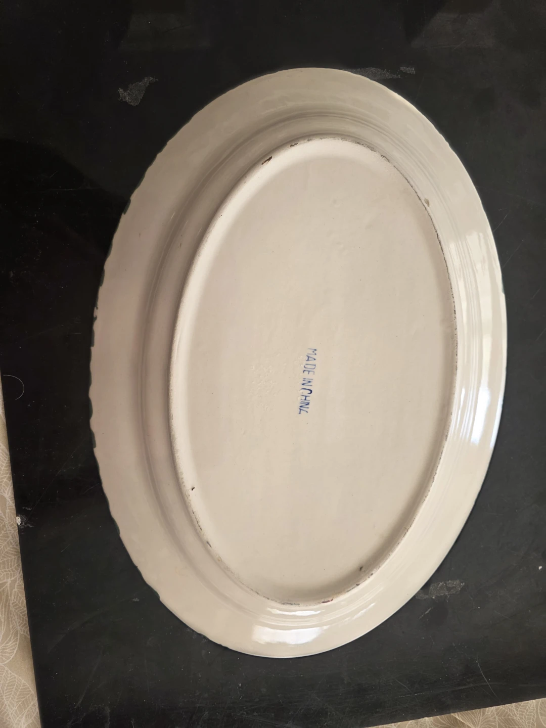 Oval Ceramic Serving Platter 14" with Birdhouse Design - photo 2