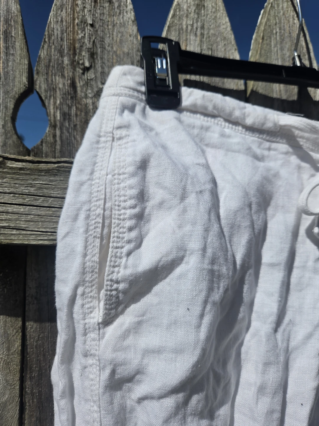H&M Divided White Linen Drawstring Pants - photo 4