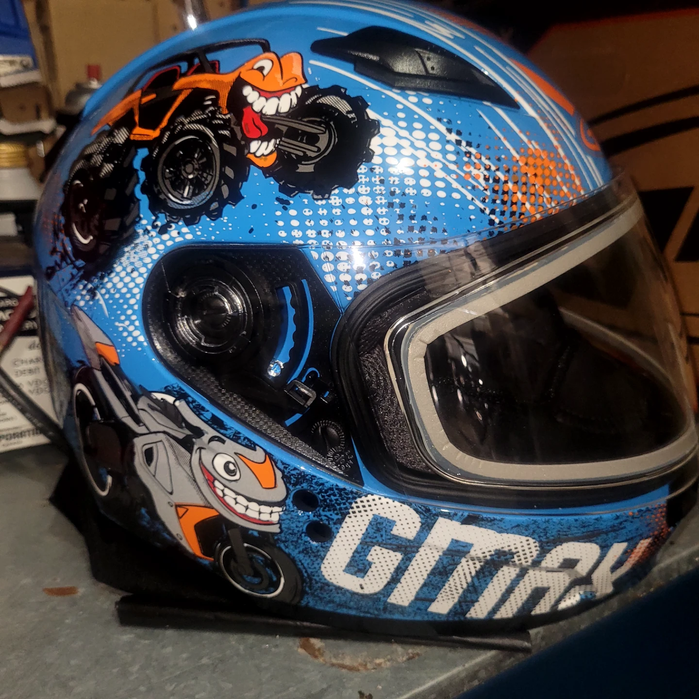 GMAX Blue Motorcycle Helmet - photo 3