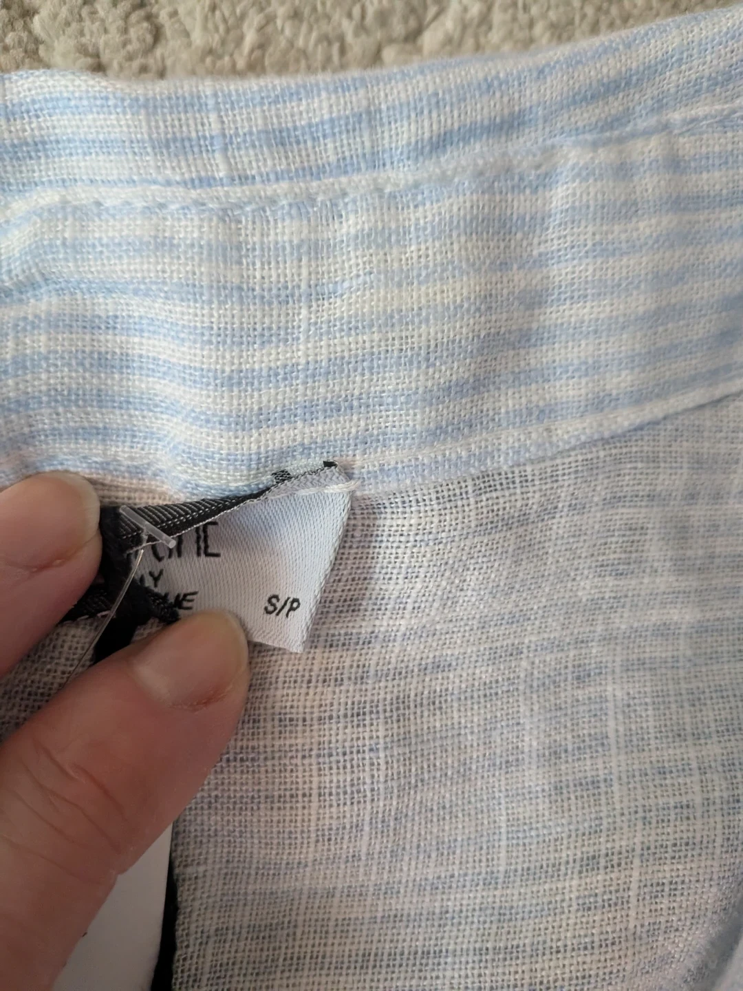 Rosemarine Striped Pure Linen Shirt - Size Small - photo 3