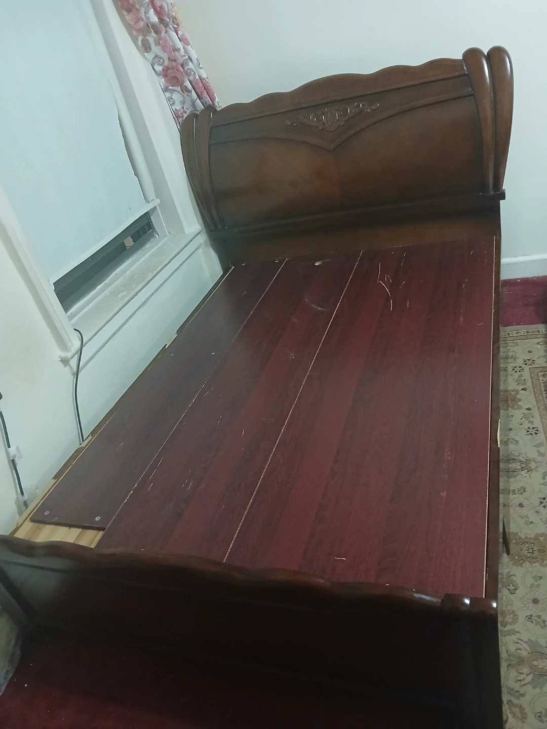 Wooden full size Bed Frame with Mattress 🏈 - photo 2