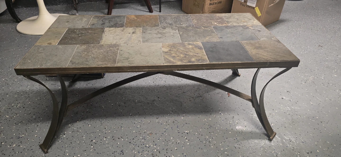 Rectangular Coffee Table with Slate Top