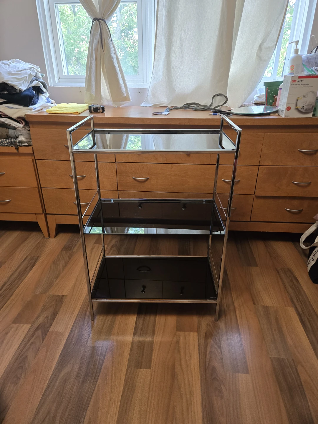 Three-Tier Chrome and Glass Serving Cart - photo 4