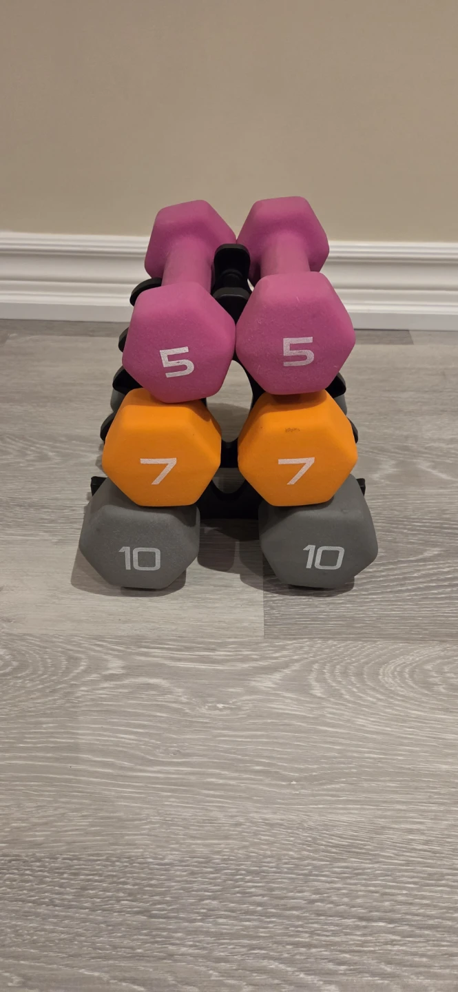 Dumbbell Set (5, 7, 10 lbs) with Rack