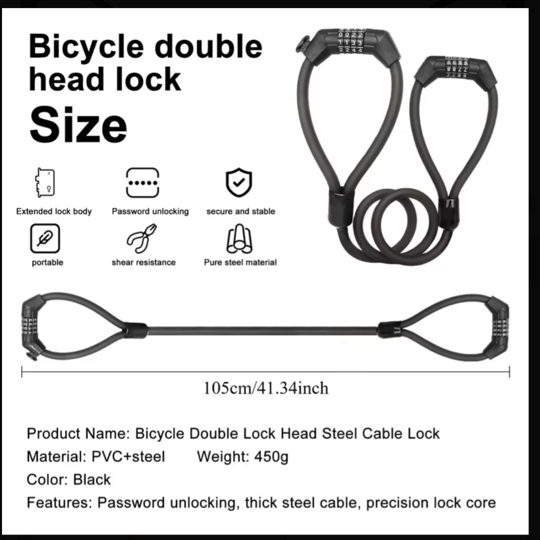 password lock cable lock UGRADED ebike escootet bicycle - photo 3