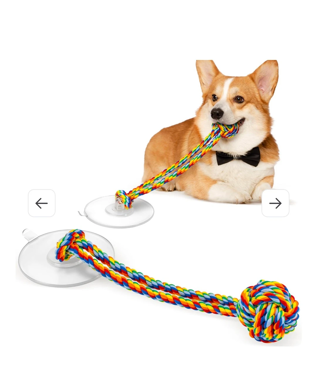Interactive Dog Toy For Tug Of War With Rope Ball