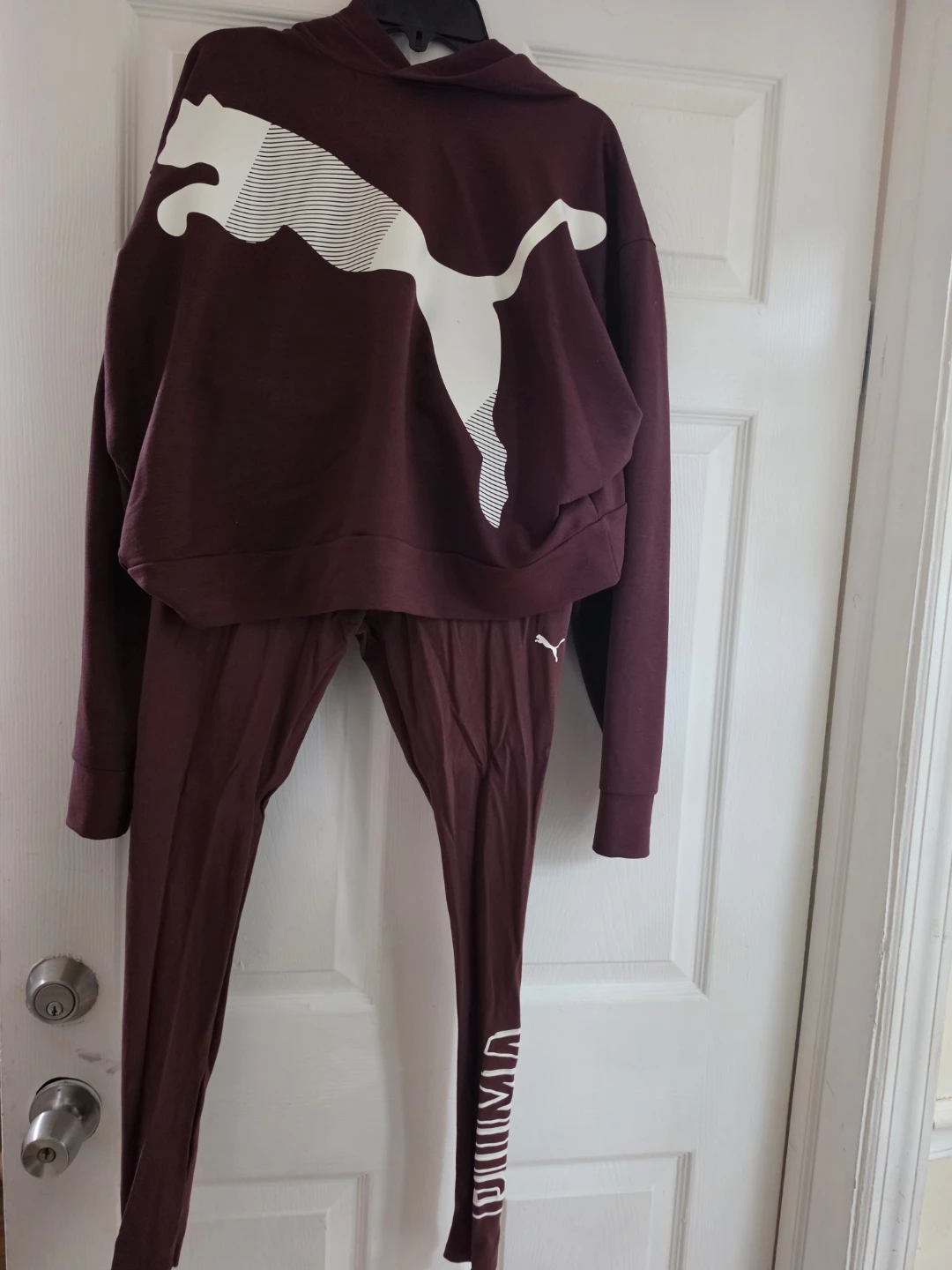 Puma Burgundy Hoodie and Leggings Set