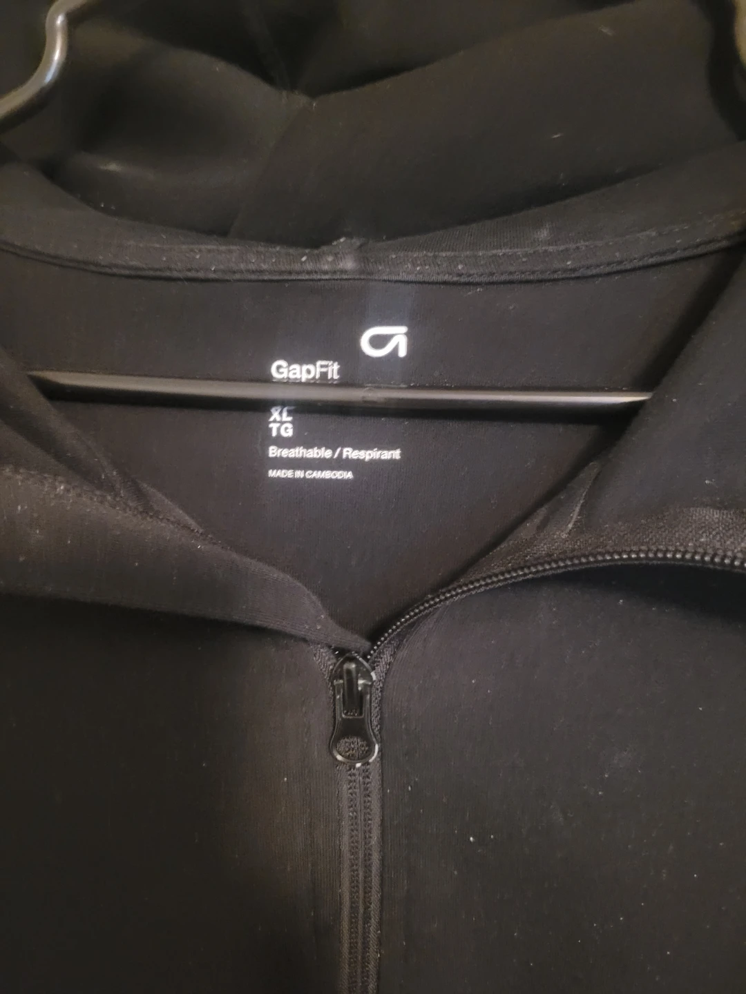Xl GapFit Black Zip-Up Hoodie - photo 2
