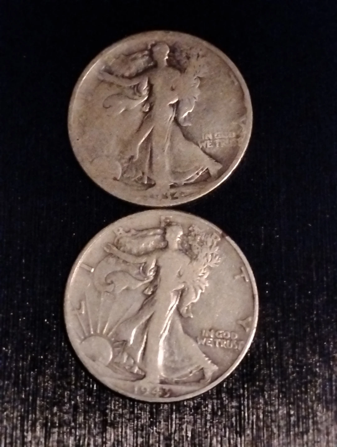 Two 1943 Walking Liberty Half Dollars - photo 2