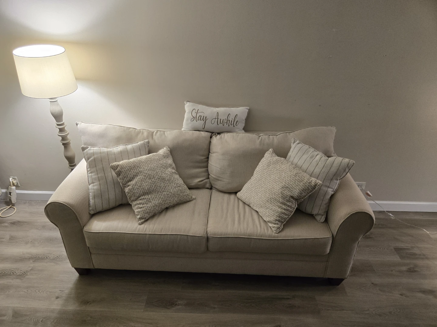 Beige Upholstered Sofa - photo 3