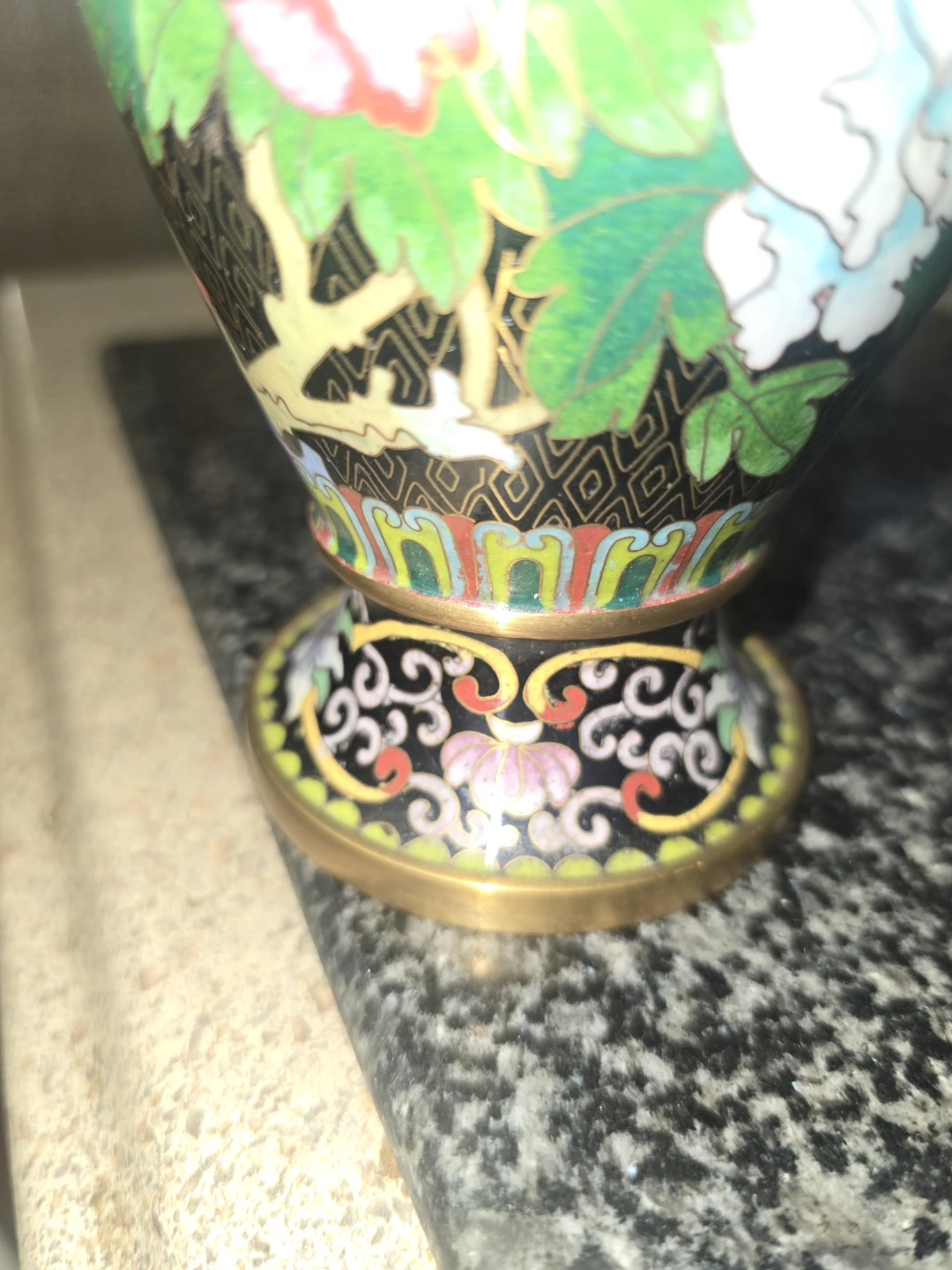Cloisonné Enamel Floral Vase 8 inches Tall - photo 5