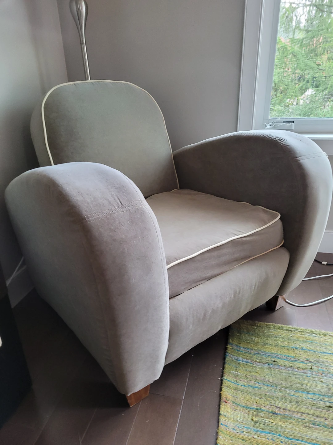 1990s A-Class Furniture art deco plush armchair