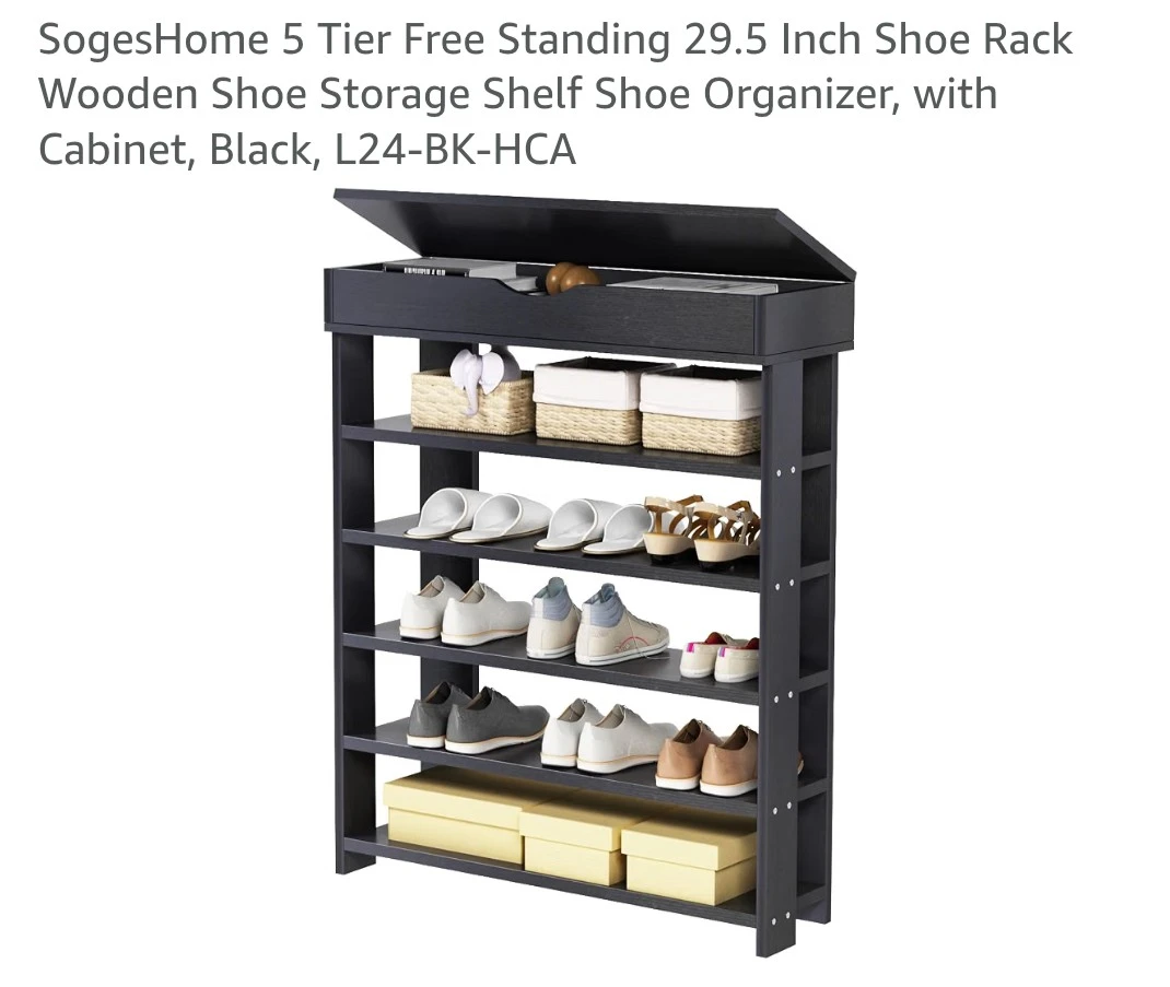 5-Tier Shoe Rack with Cabinet 🏈