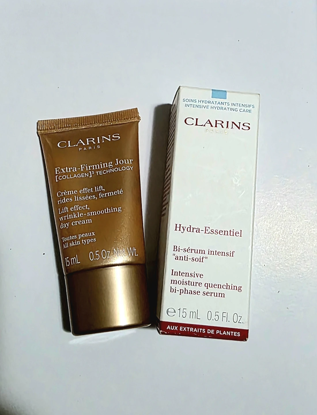 Clarins Bi-Phase Serum & Extra Firming Cream. $25 for ALL!