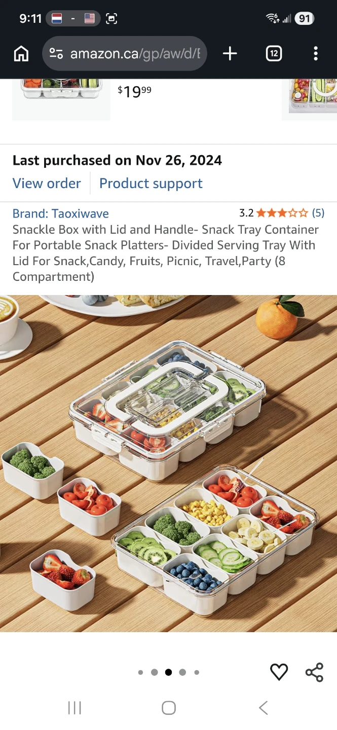 Taoxiwave Snack Box with Lid and Handle