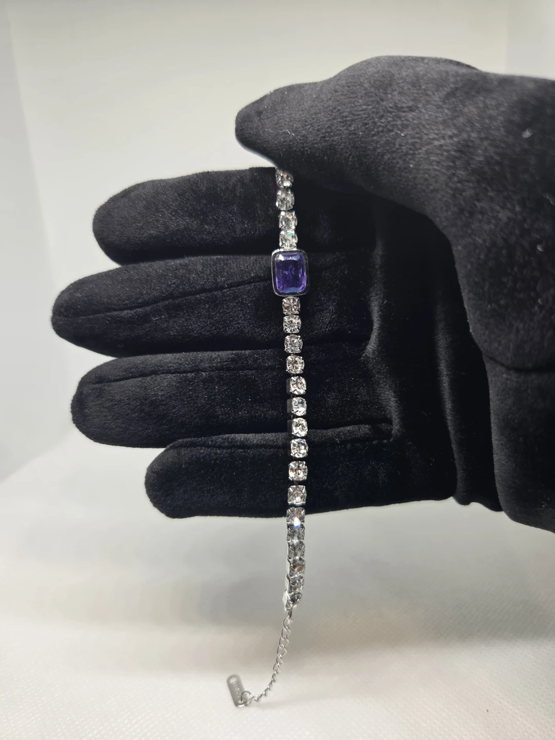 Tennis Bracelet with Purple Stone