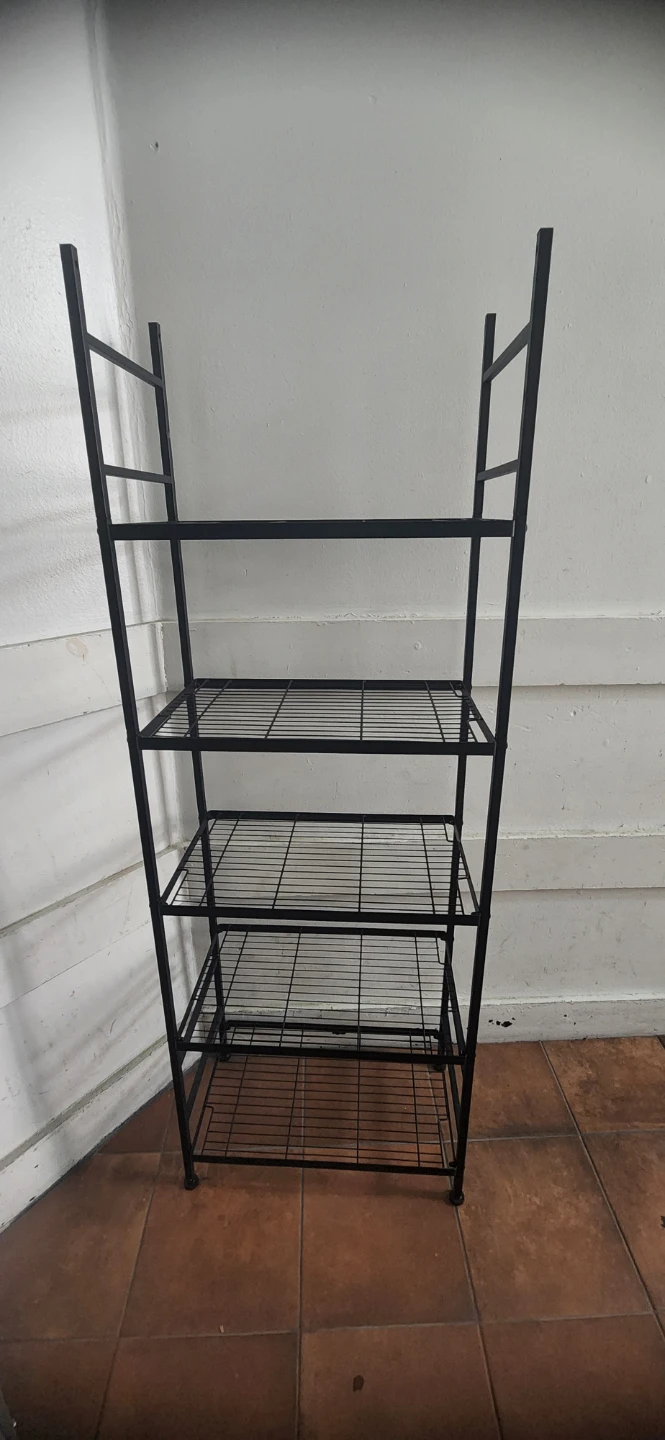Black 5-Tier Metal Wire Shelf Unit