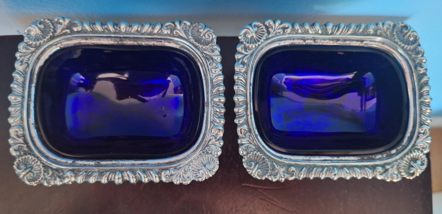 vintage silver-plated Sheffild Reproduction Salt Cellars