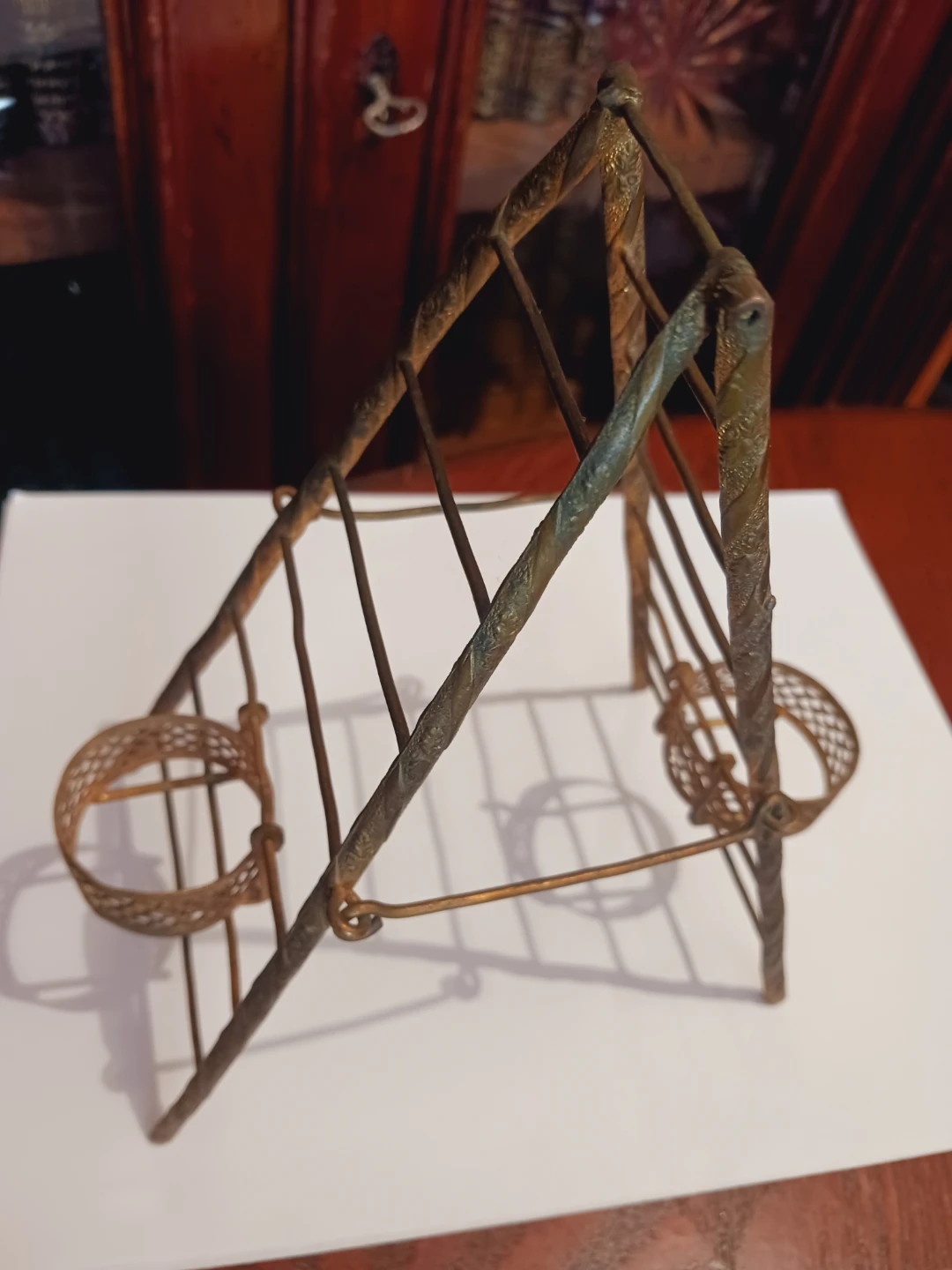 Vintage Brass Miniature Ladder Candle Holder - photo 2