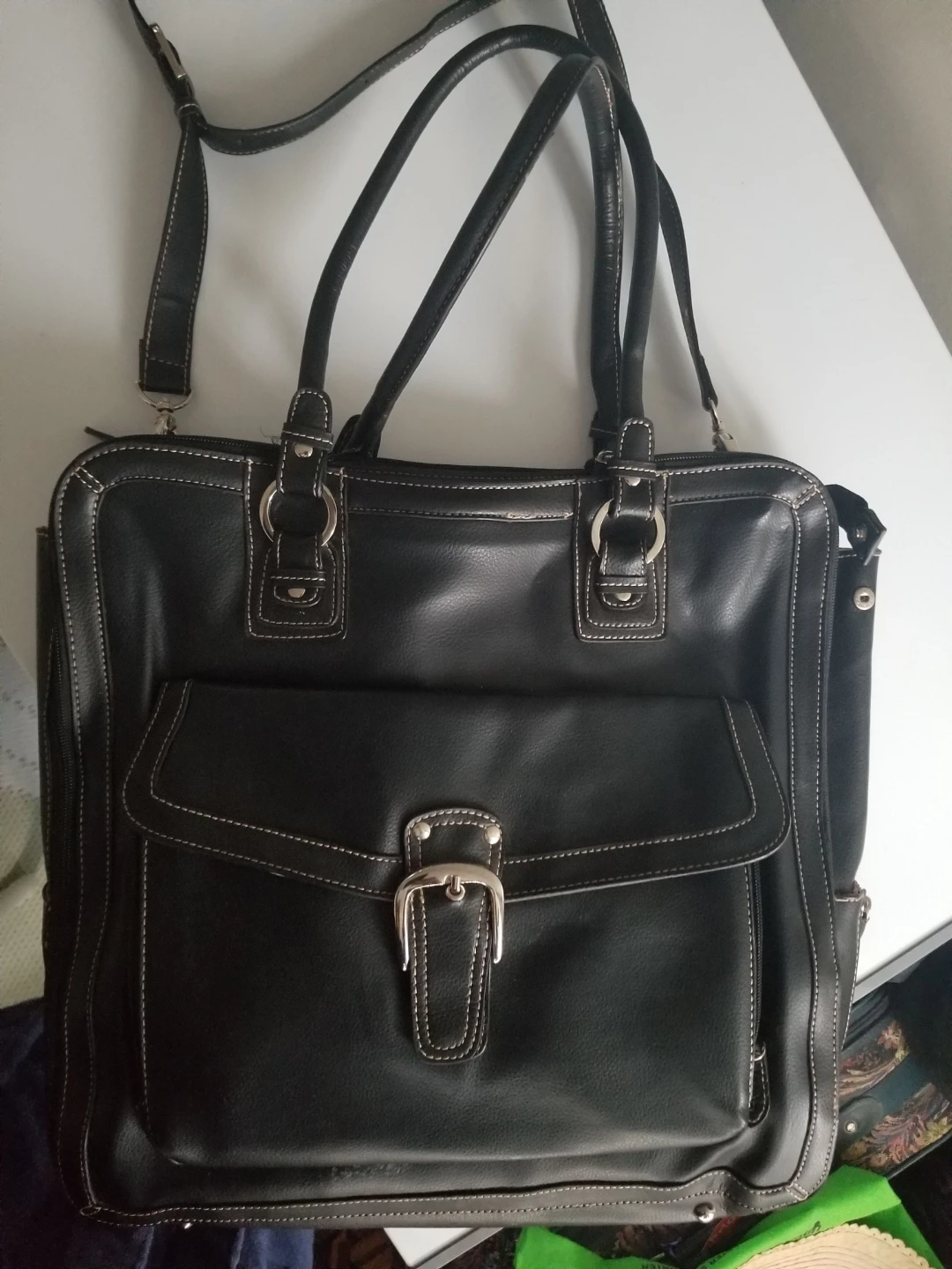 Like-new Amm leather black tote bag - photo 2
