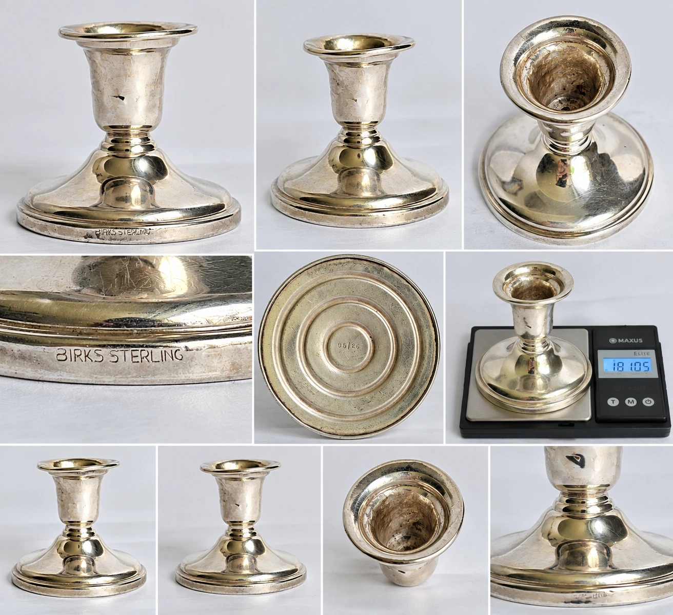 Vintage Birks Sterling Silver Weighted Candlestick Holder - photo 2