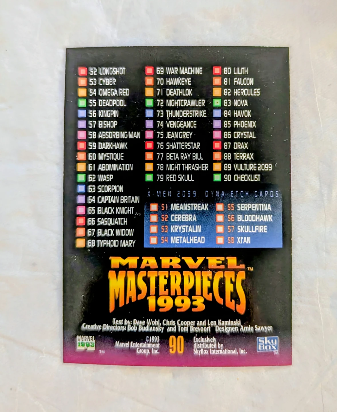 Vintage 1993 Skybox Marvel Masterpieces Trading Cards - photo 4