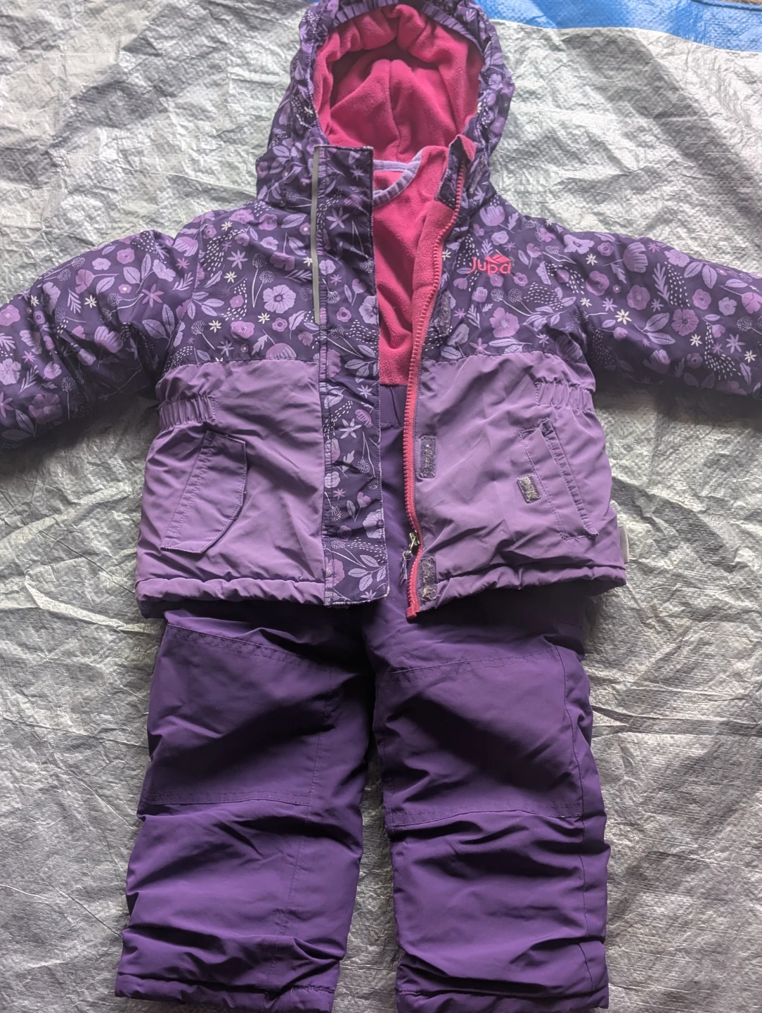 Jupa Purple Floral Snowsuit Size 2T - photo 2