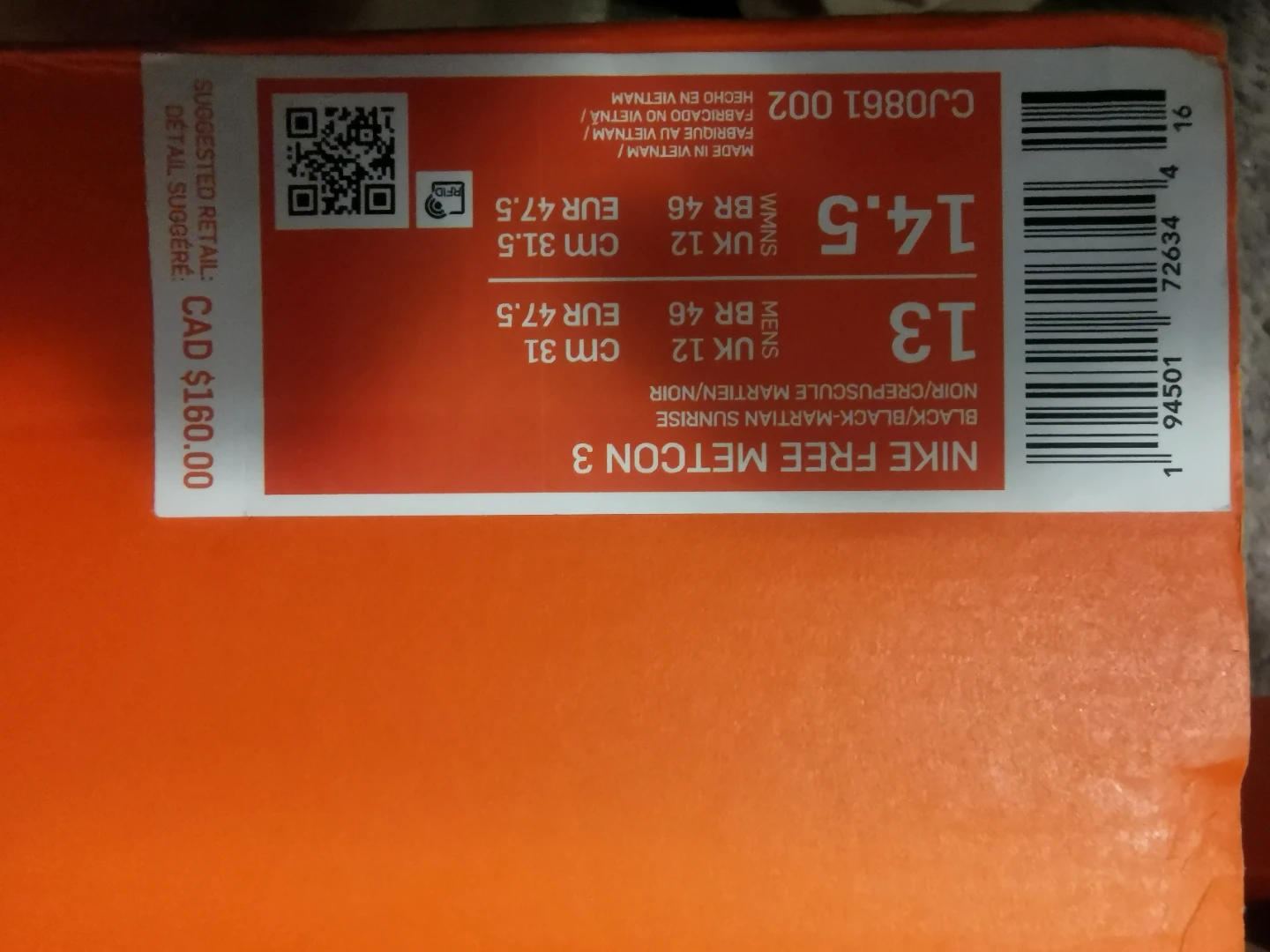 Nike Free Metcon 3 Shoes Black/Martian Sunrise - photo 3