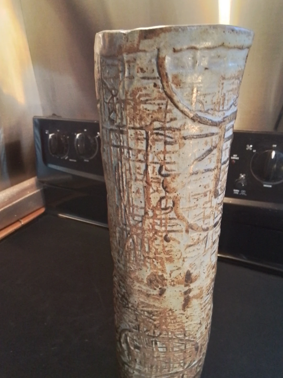 Monumental 16" Charles Counts Studio Pottery Cylinder Vase - photo 3