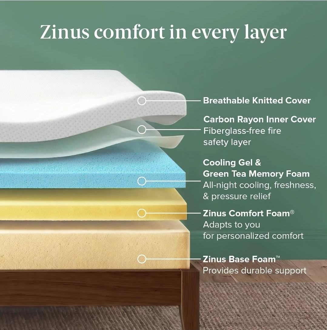 Zinus Green Tea Memory Foam Mattress - Queen - photo 2