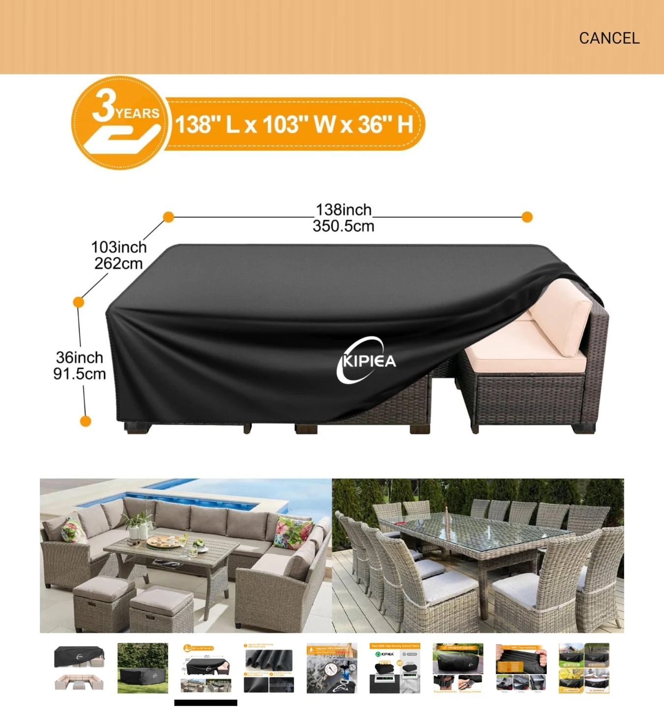 KIPIEA Outdoor Furniture Cover - photo 2