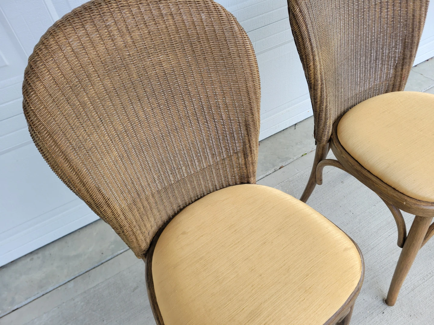 Vintage Woven Wicker/Bentwood Dining Chairs. Coastal/Boho Style - photo 5