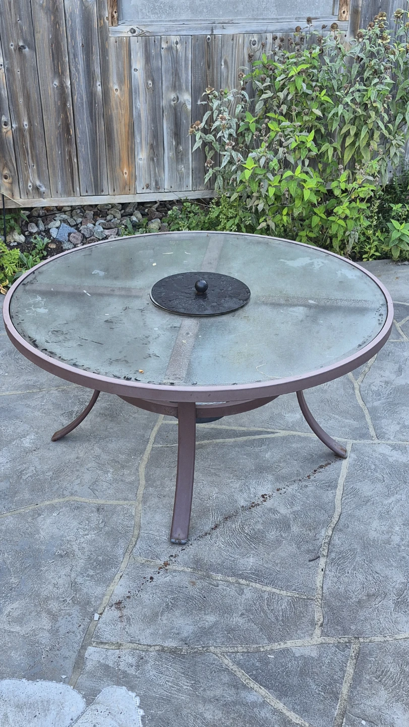 Glass Top Propane Fire Pit Table
