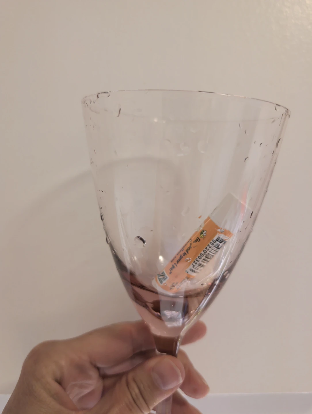 Set of 3 Pink Tinted Wine Glasses - photo 2