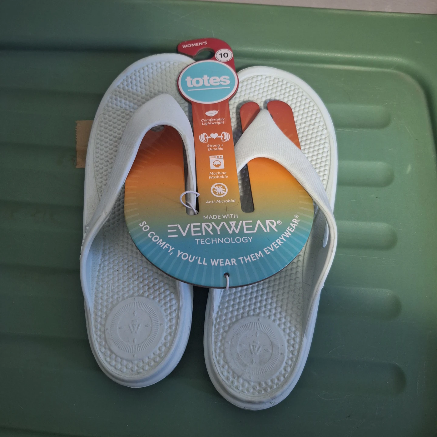 Totes Women's White Flip Flops - Size 10
