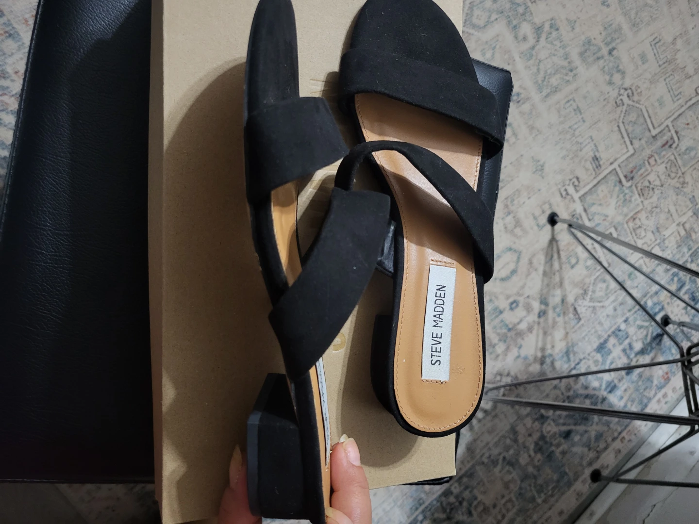 Steve Madden Black Suede Block Heel Sandals - photo 2