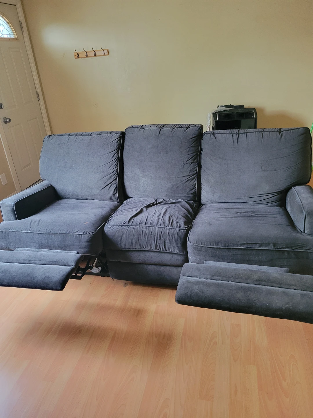 Dark Grey Three-Seater Reclining Sofa - photo 3