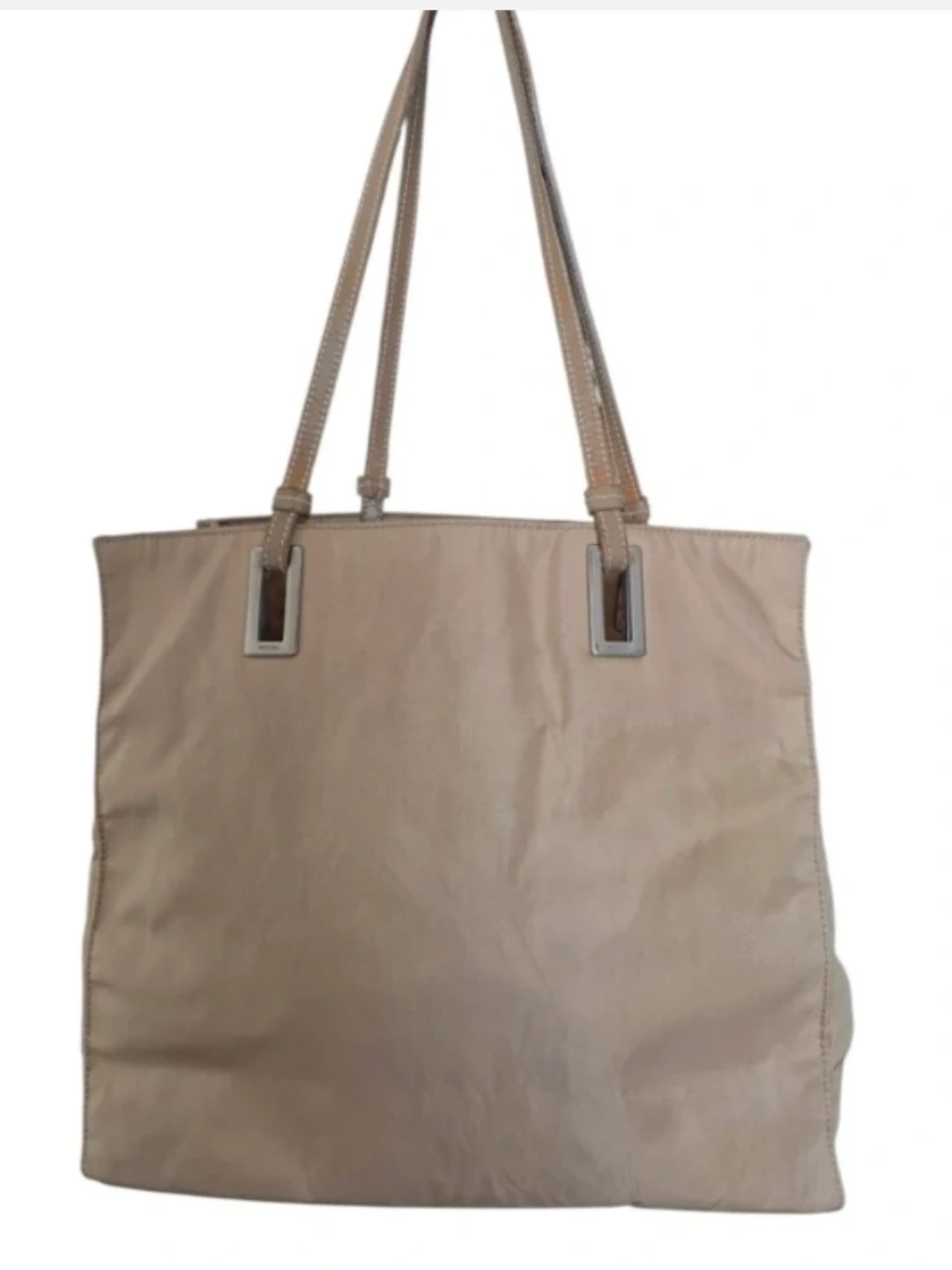 Prada Beige Nylon Leather Strap Tote Bag - photo 2