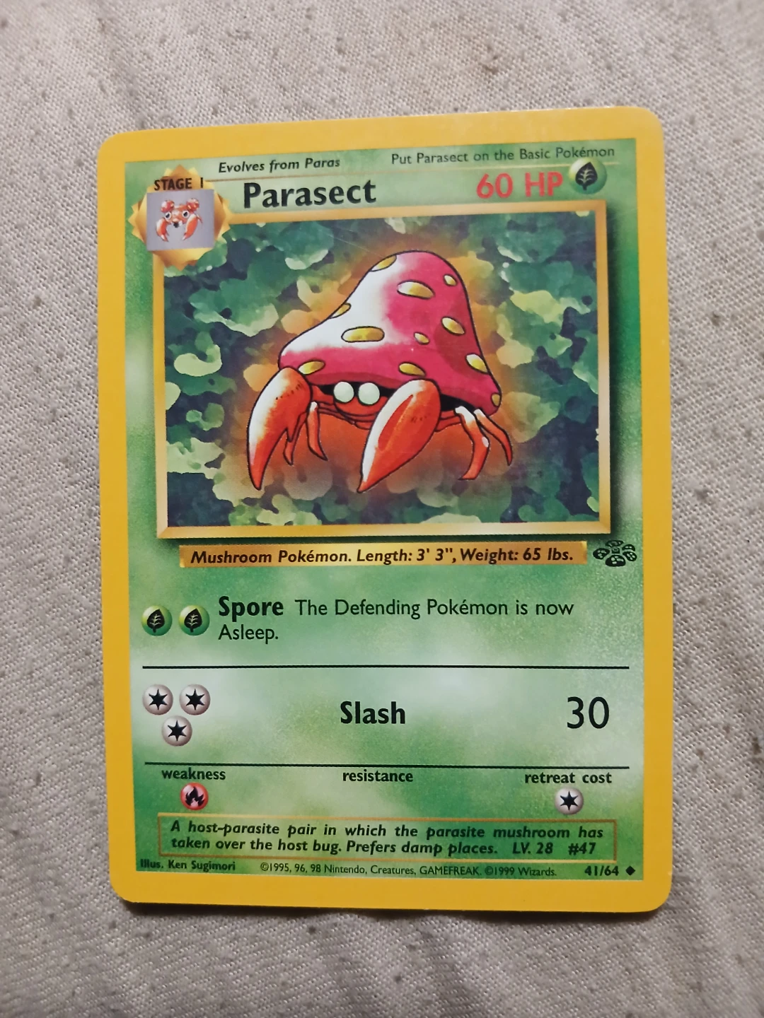 Parasect 41/64 1999 Pokémon Card