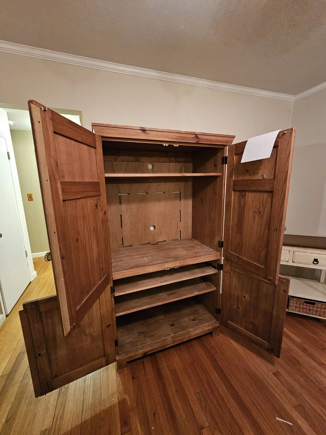 Rustic Solid Wood Armoire / Media Cabinet - photo 3