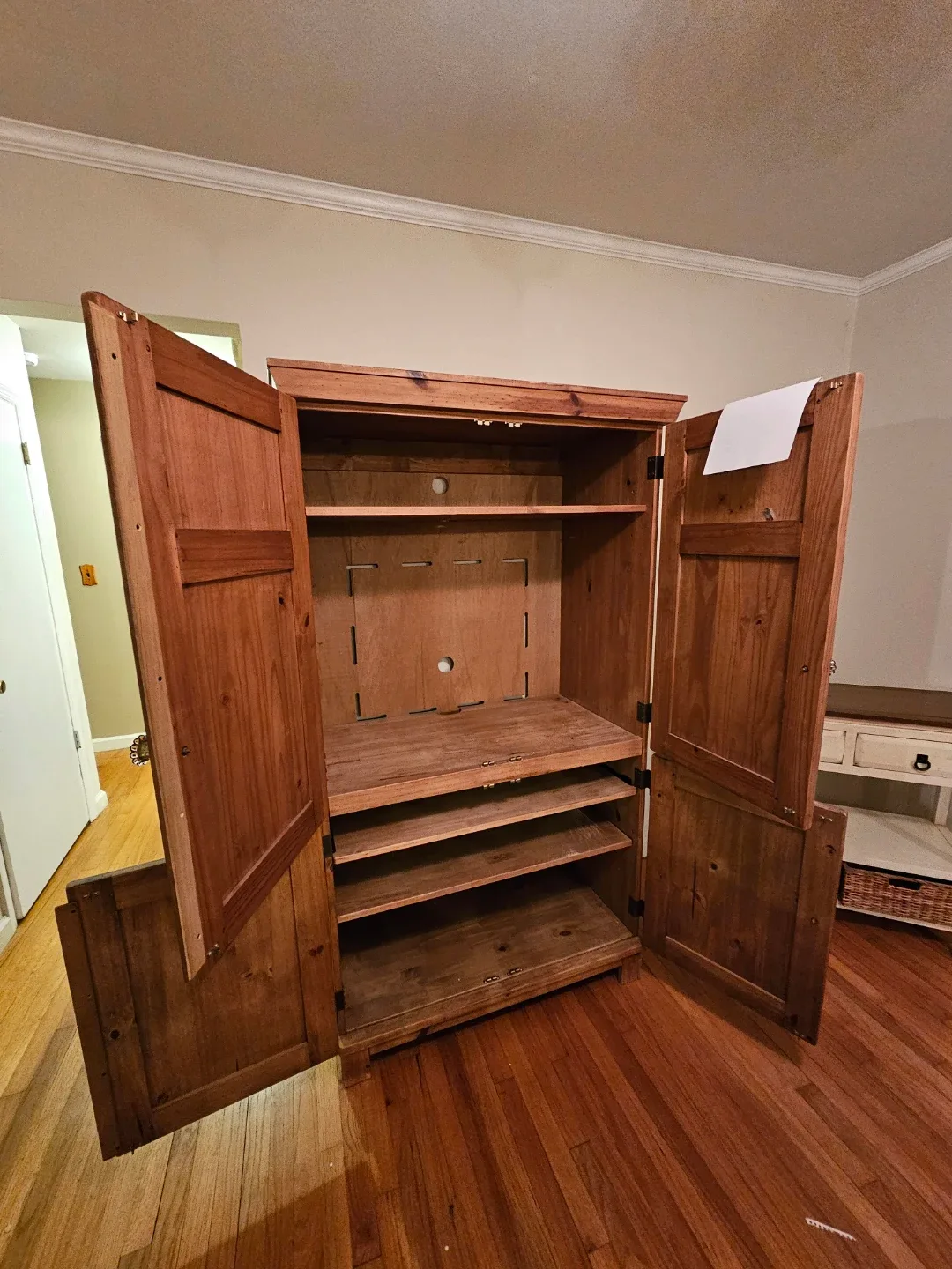 Rustic Solid Wood Armoire / Media Cabinet - photo 3