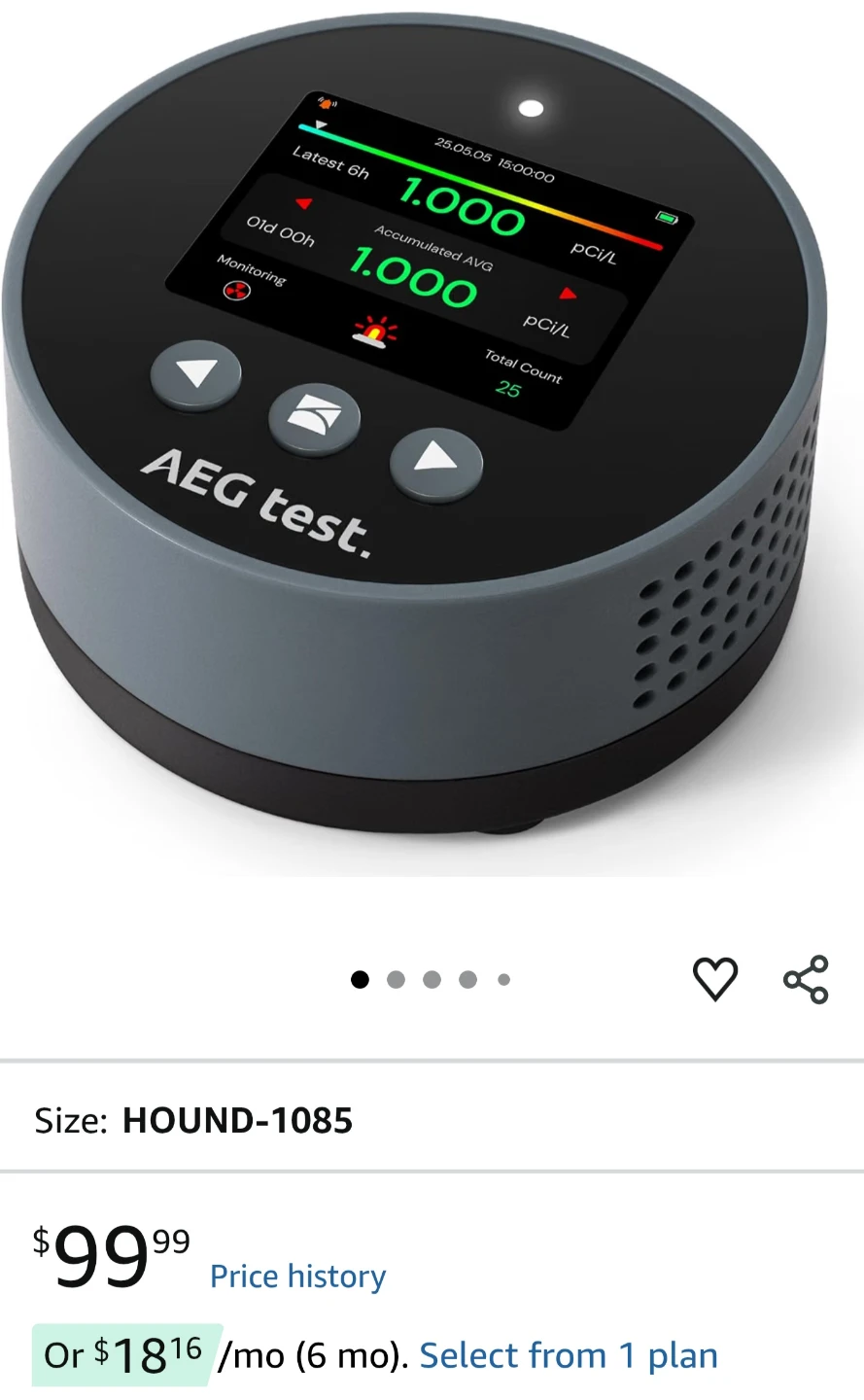 AEG test. HOUND-1085 Radon Detector - photo 4