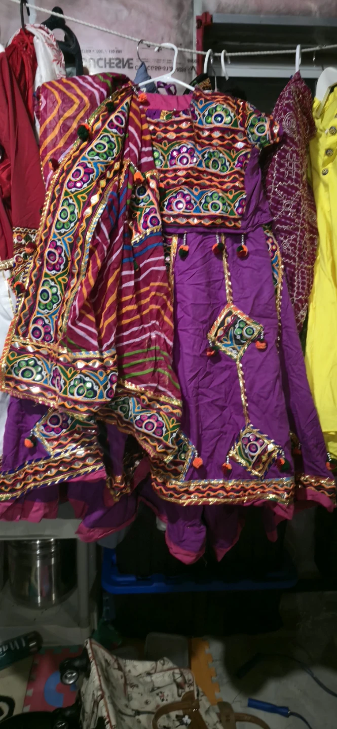 Purple Embroidered navratri chaniyacholi