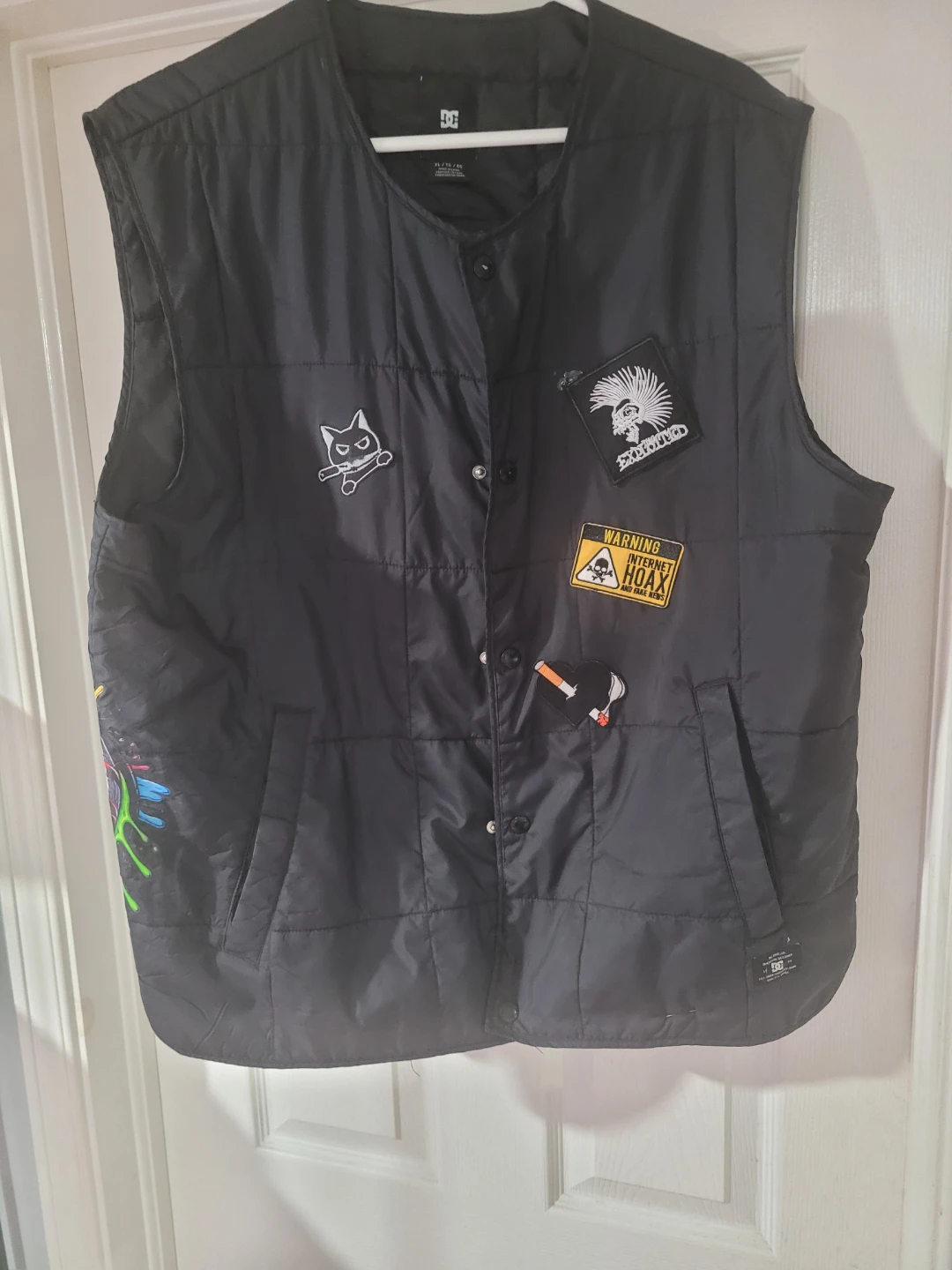 DC Quilted Vest with Custom Patches