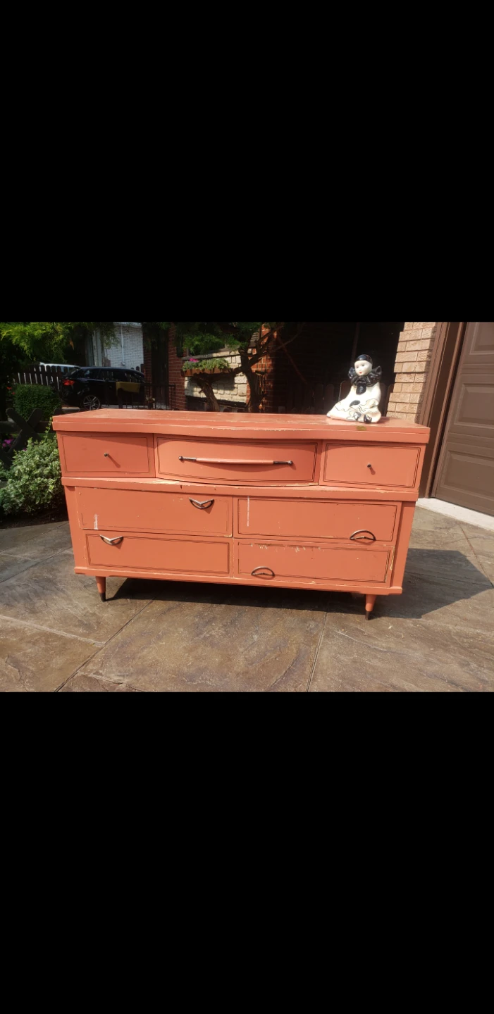 Mid-Century Style Coral Dresser