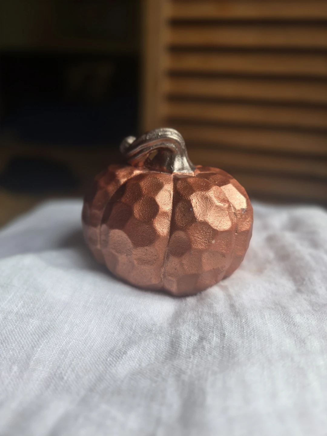 Copper Coloured Decorative Pumpkin