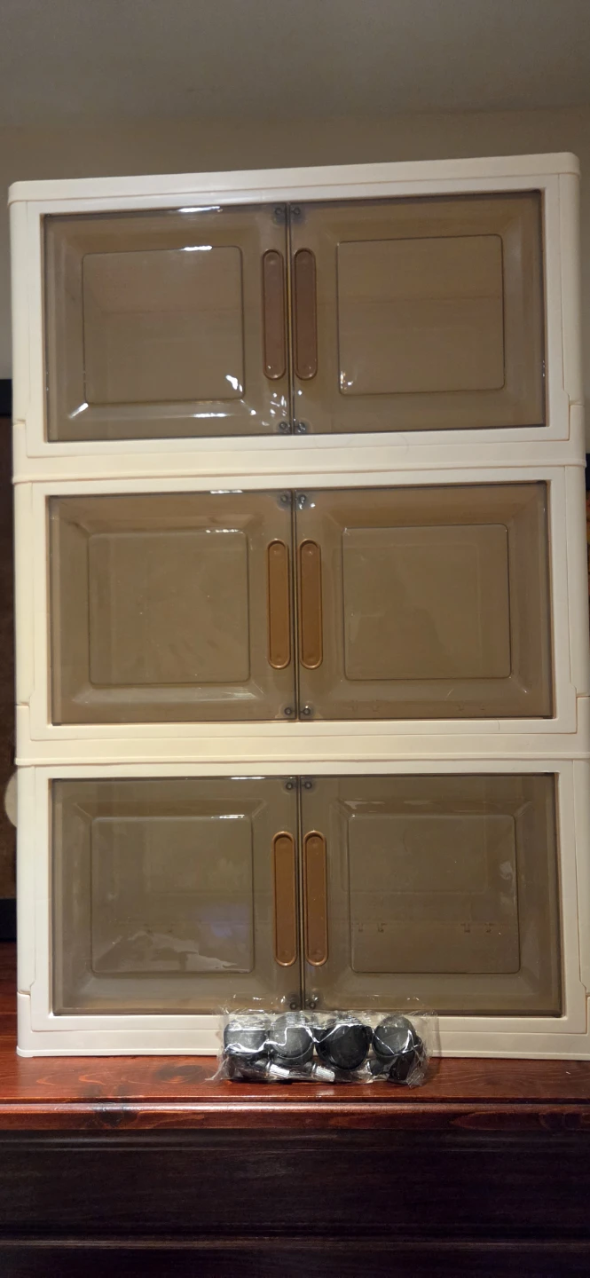 3-Tier Plastic Storage Organizer with Doors - photo 2
