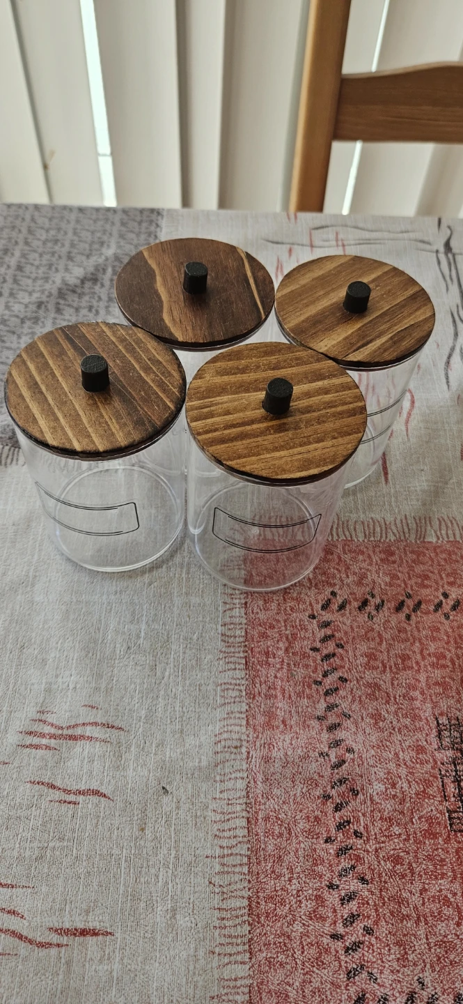 Set of 4  Canisters with Wooden Lids🏈 - photo 2