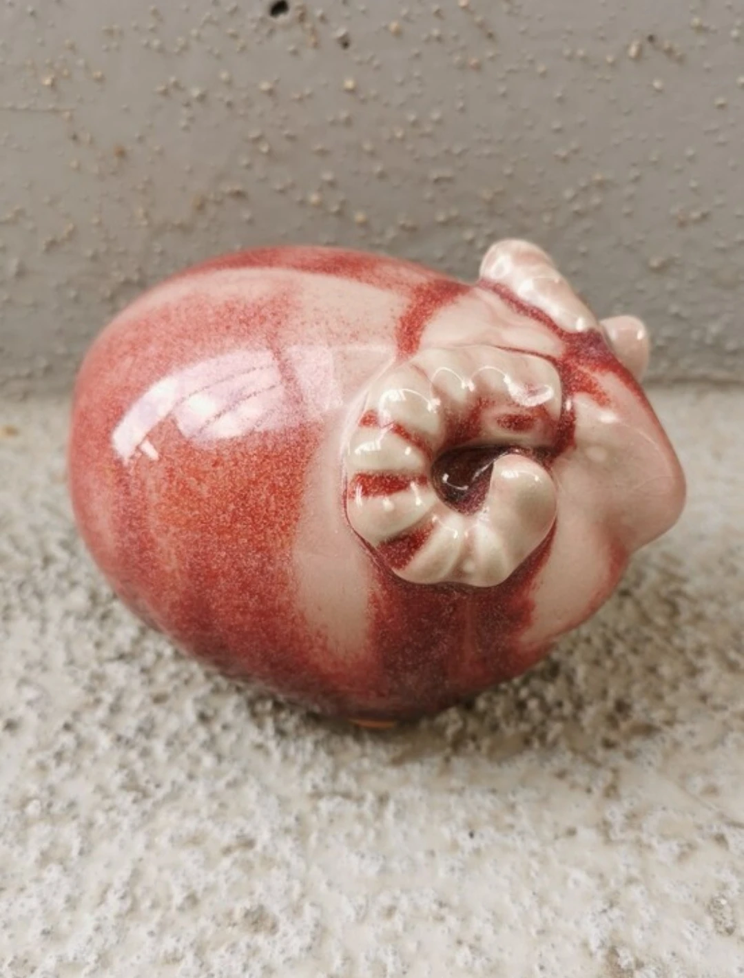 Vintage Mid-Century Glazed Ceramic Ram Figurine - photo 4