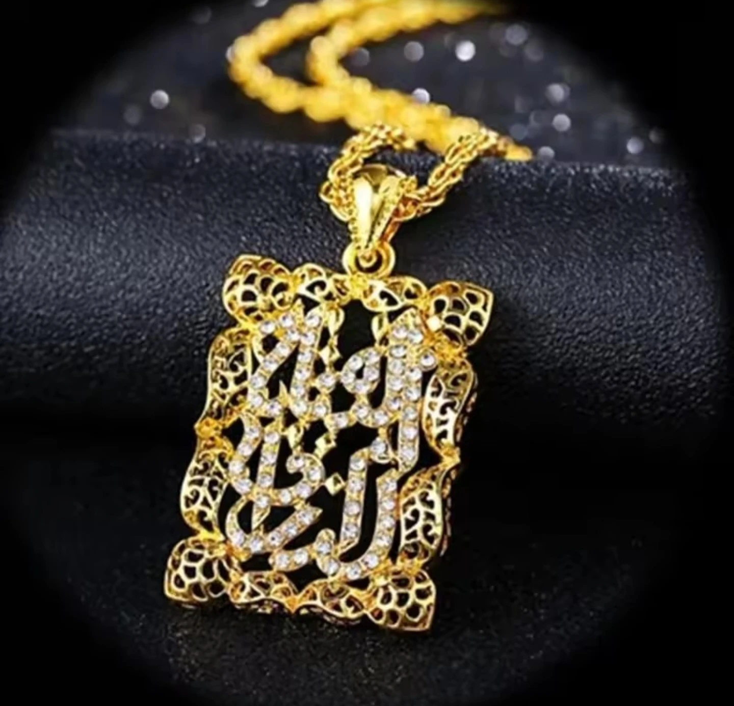 Gold Tone Arabic Calligraphy Pendant Necklace - photo 2